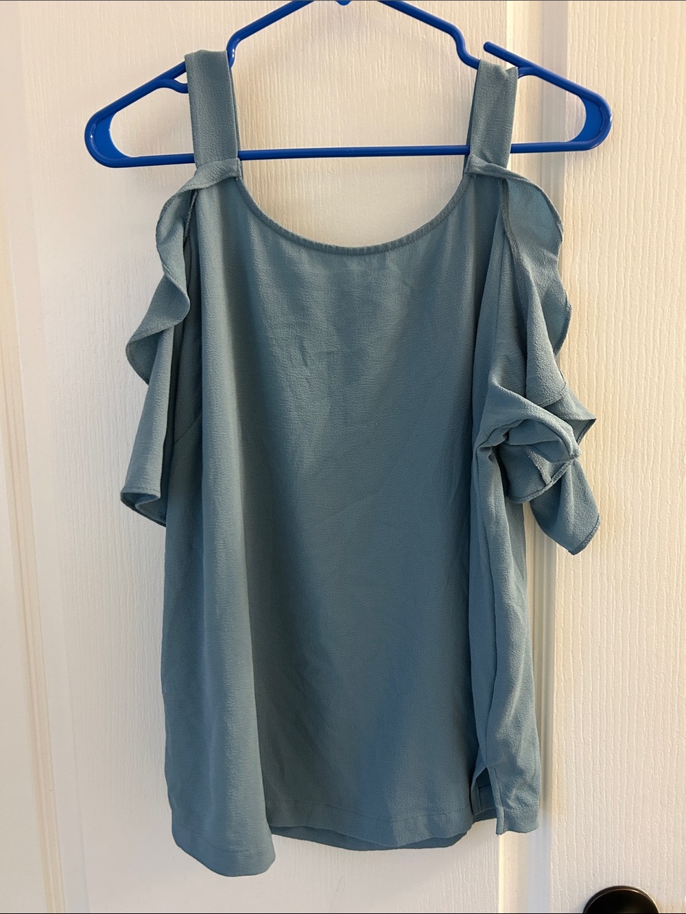 Maurices Dusty Blue Cold-Shoulder Ruffle Camisole